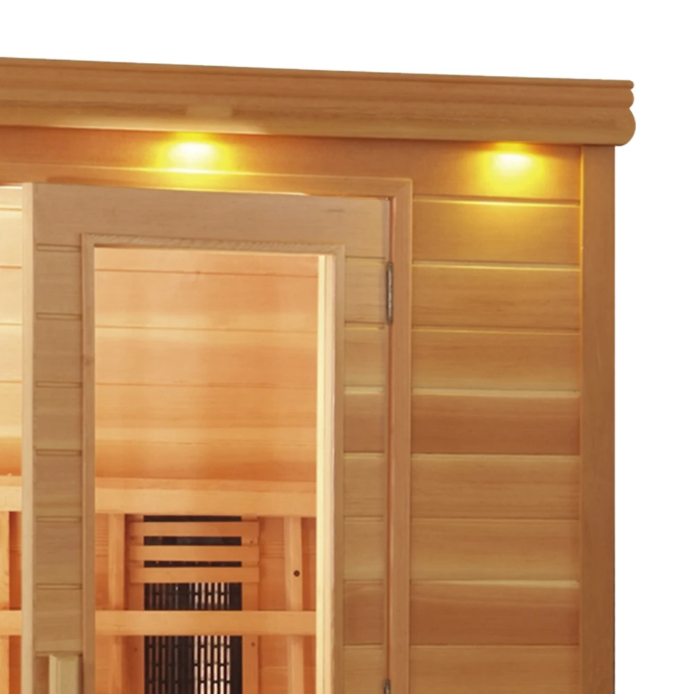 Solid Red Cedar & Spruce Outdoor Family Far Infrared Wooden Sauna Room Natural Infrared Sauna Cabin