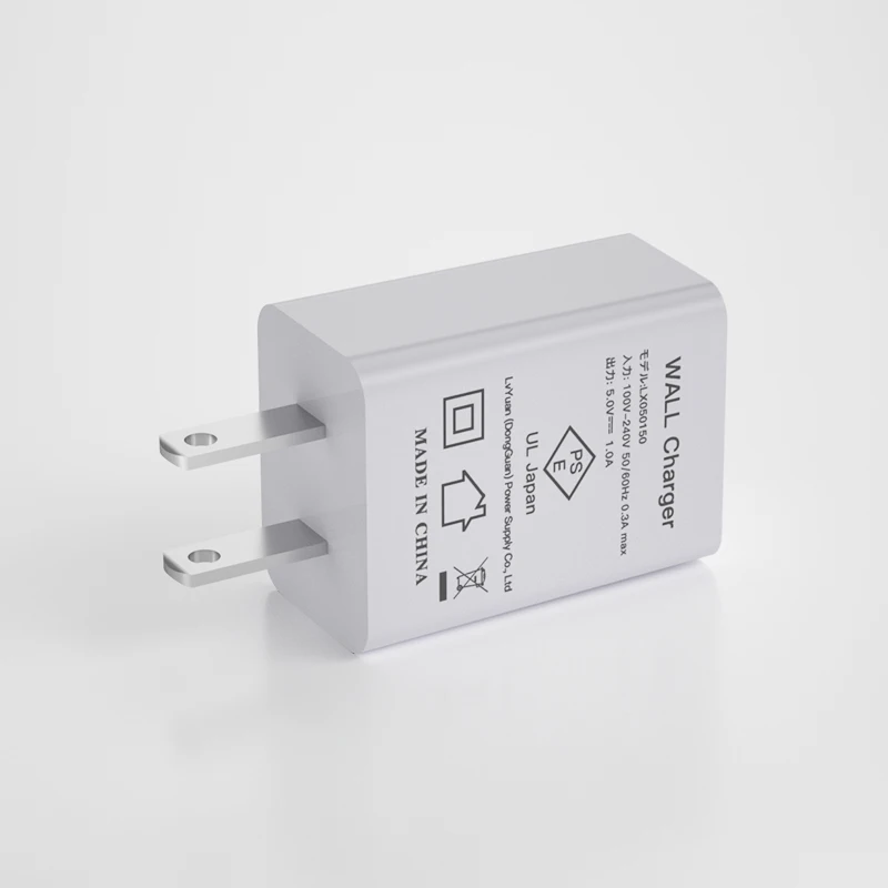 wall mount 5v1a 5v 1a 1000ma usb charger power adapter with JP plug & PSE certification for smart cellphones LX050100