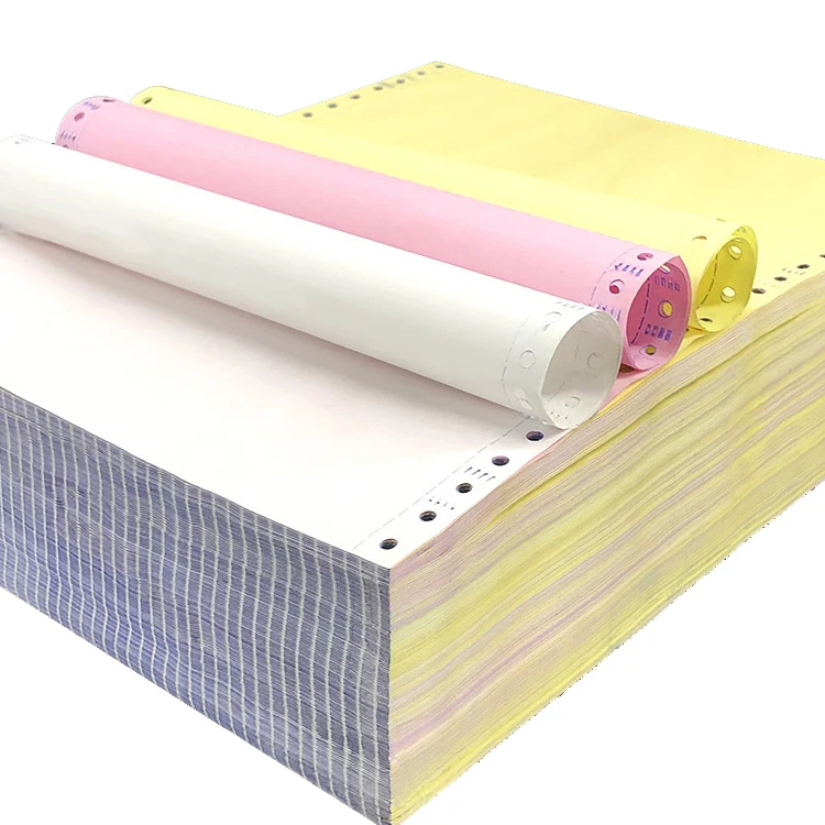 3 ply CB CFB CF continuous carbonless printing paper ncr rainbow computer printing form ncr carbonless triplicate paper
