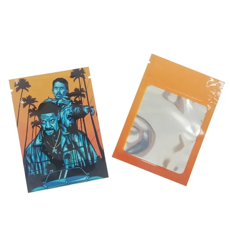 Custom and stock UV Printed Resealable Mini Small 1g Zipper Lay Flat Pouch 3 Side Seal Ziplock Mylar Bags For Gummy Edibles