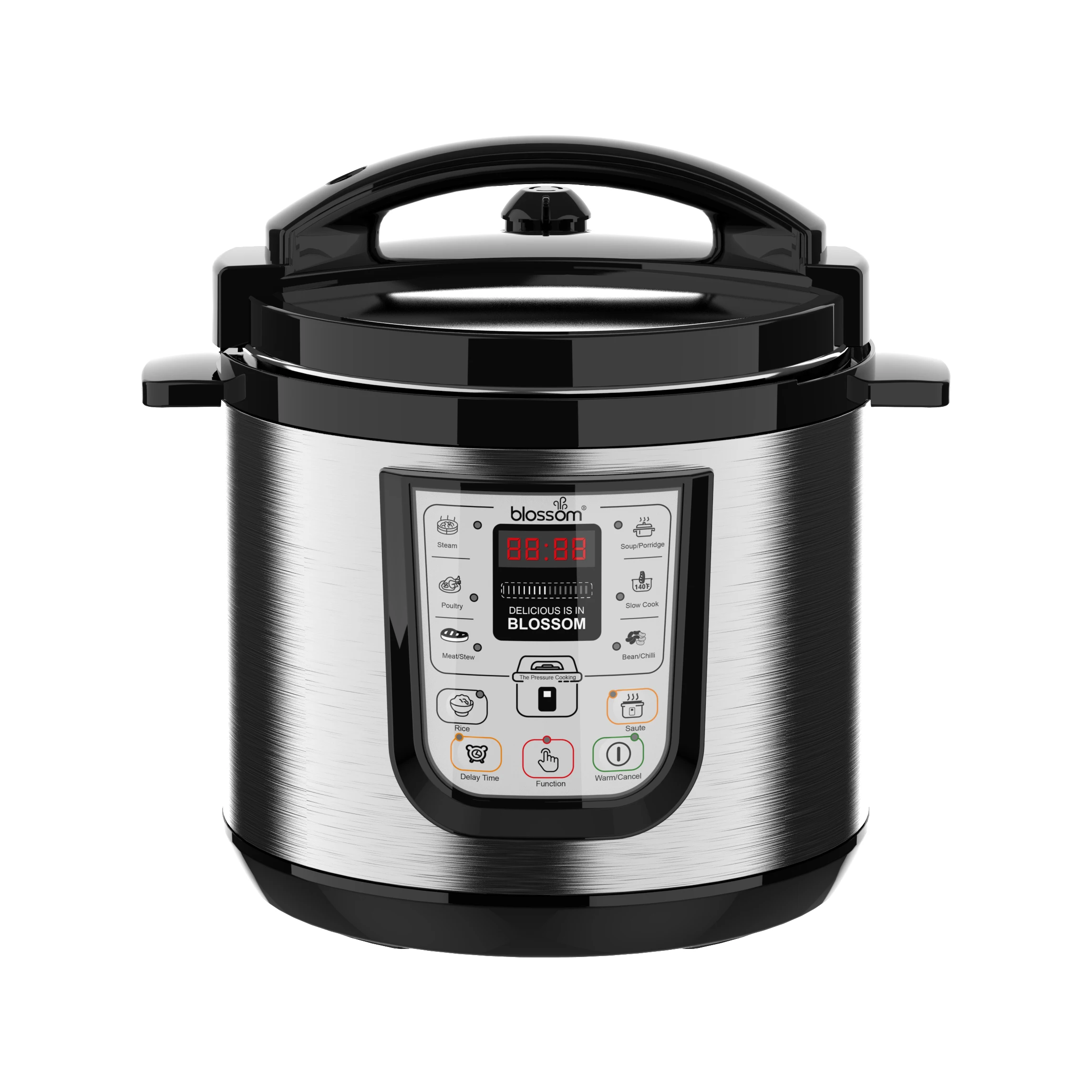 8-in-1 6L 110V Electric Pressure Cooker Freon-Free Stainless Steel Kitchen Appliance with Intelligent Features