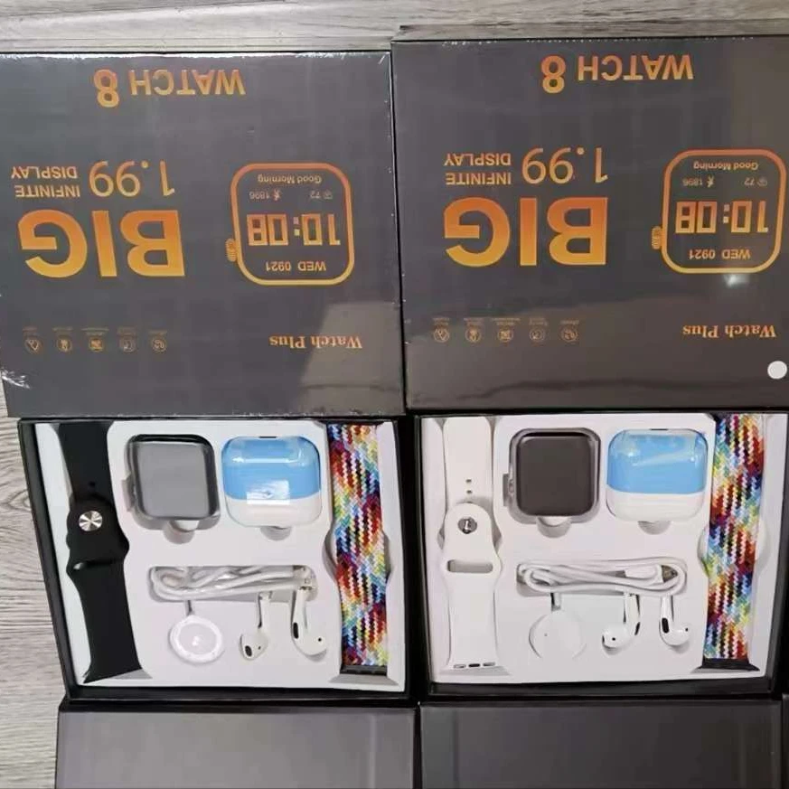 latest series 8 1.99 inch big screen watch plus earbuds,2022 series 8 smart watch plus earbuds,watch with earbuds free shipping