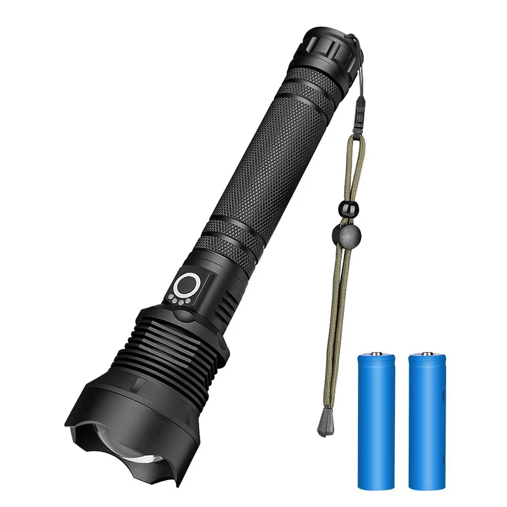 
Rotary Telescopic Zoom High 2000 Lumen Led Flashlight, Portable High Powerful Usb Rechargeable LED Tactical XHP70 Flashlight  (62347094984)