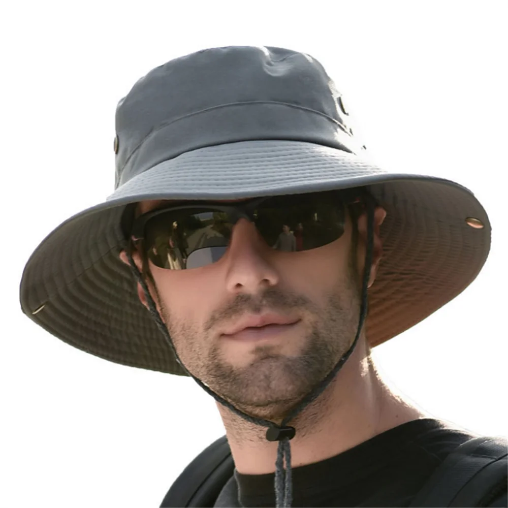Waterproof Safari Hats Wide Brimmed Sun Protection Boonie Cap Jungle Bush Bucket Hat