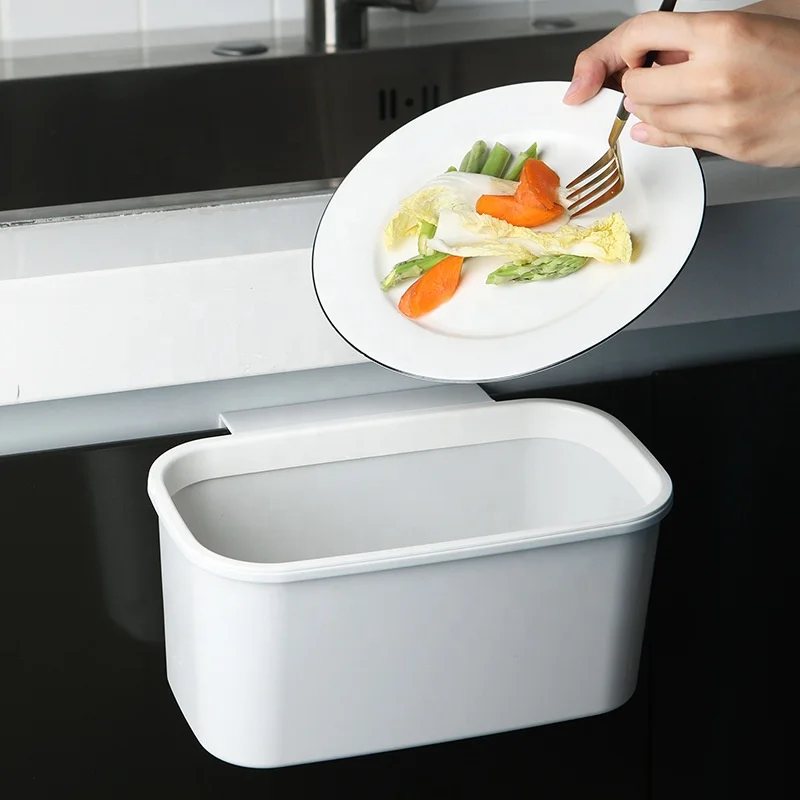 
Kitchen wall-mounted trash can home cabinet doors bathroom hanging classification sliding cover creative trash wholesale 