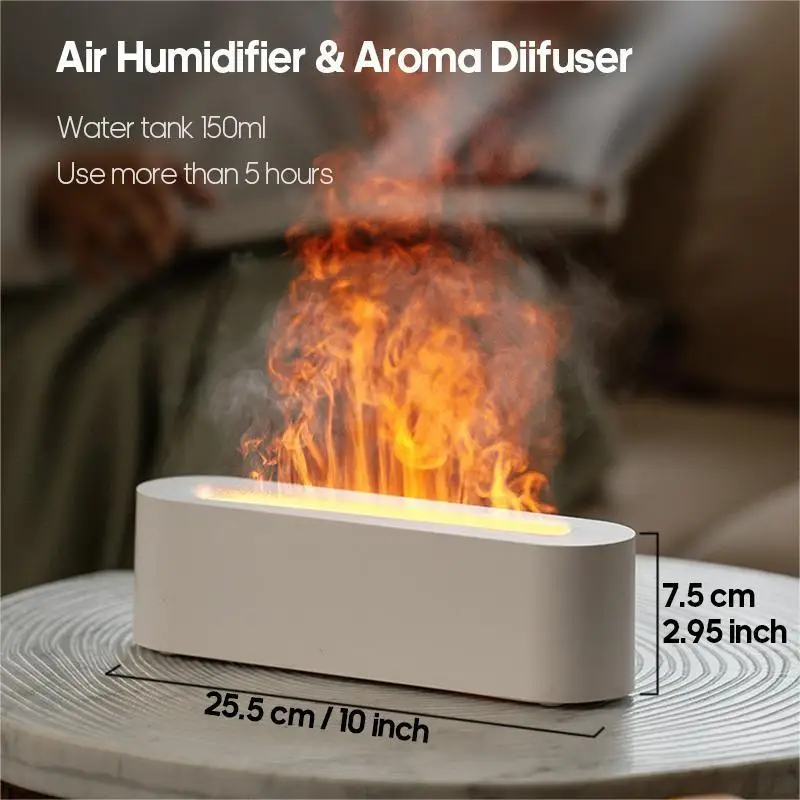 Hot Selling Products 2023 USB Portable Ultrasonic Air Diffuser Essential Oils Flame Humidifier For Home Use