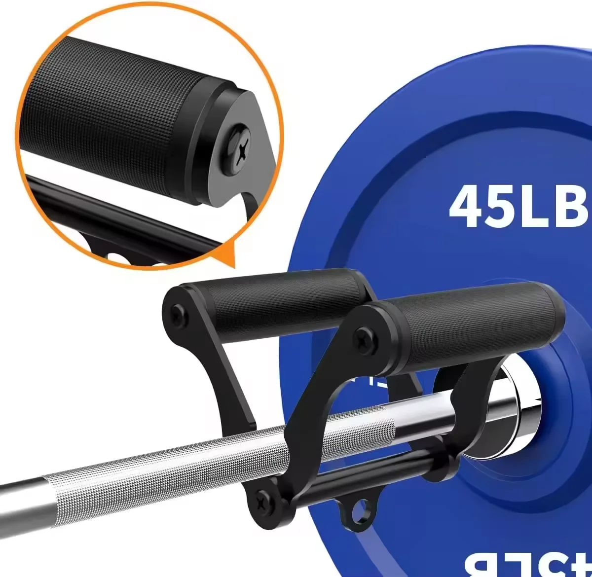 ZJFIT V Bar T-Bar Row Landmine Handle Attachment Barbell Bars Solid Mine Double D Row Handle Grips with Non-Slip Rubber Grips