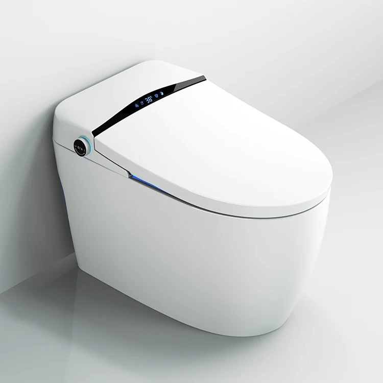 Tankless japanese bathroom 110V self clean full automatic open seat s trap flush intelligent smart wc toilet bowl with bidet