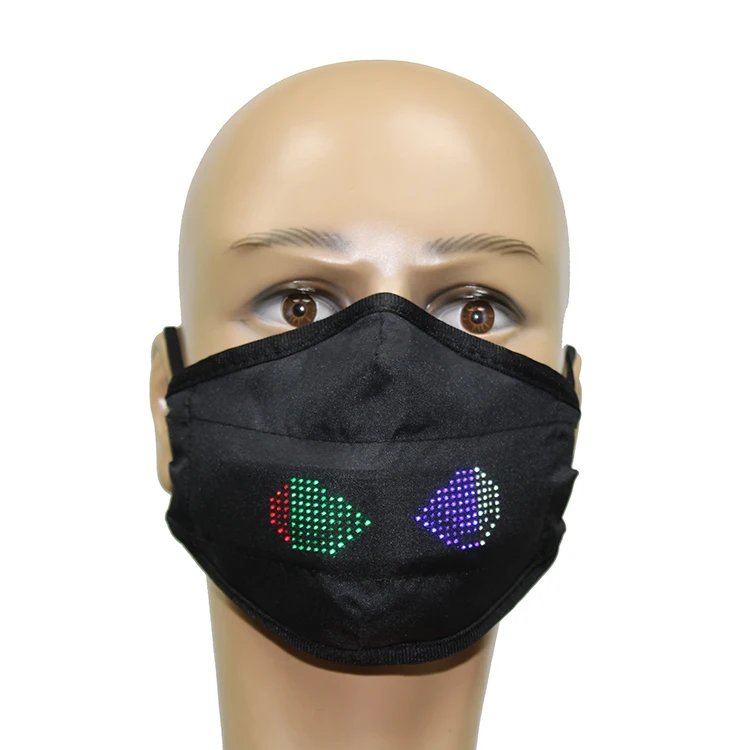APP mobile phone LED mask Light Up programmable LED message Mask with blue tooth for Halloween Party Event