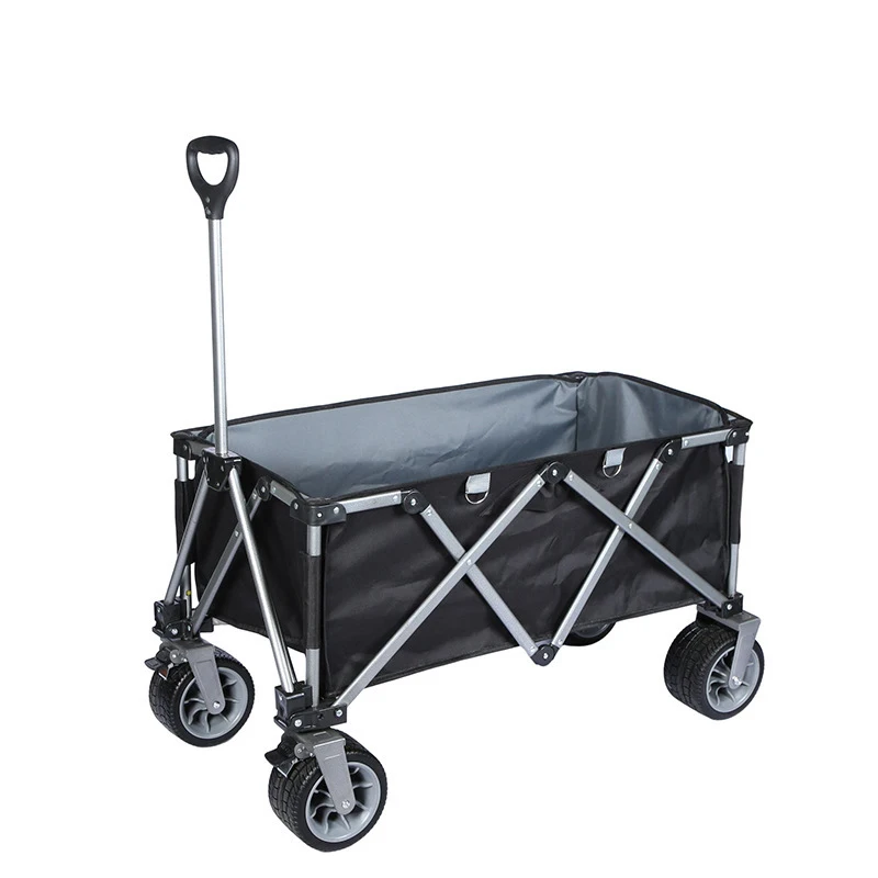 Manufacture Camping Cart Off-road Wheels Camping Cart Outdoor Camping Foldable Steel Trolley Shopping Cart
