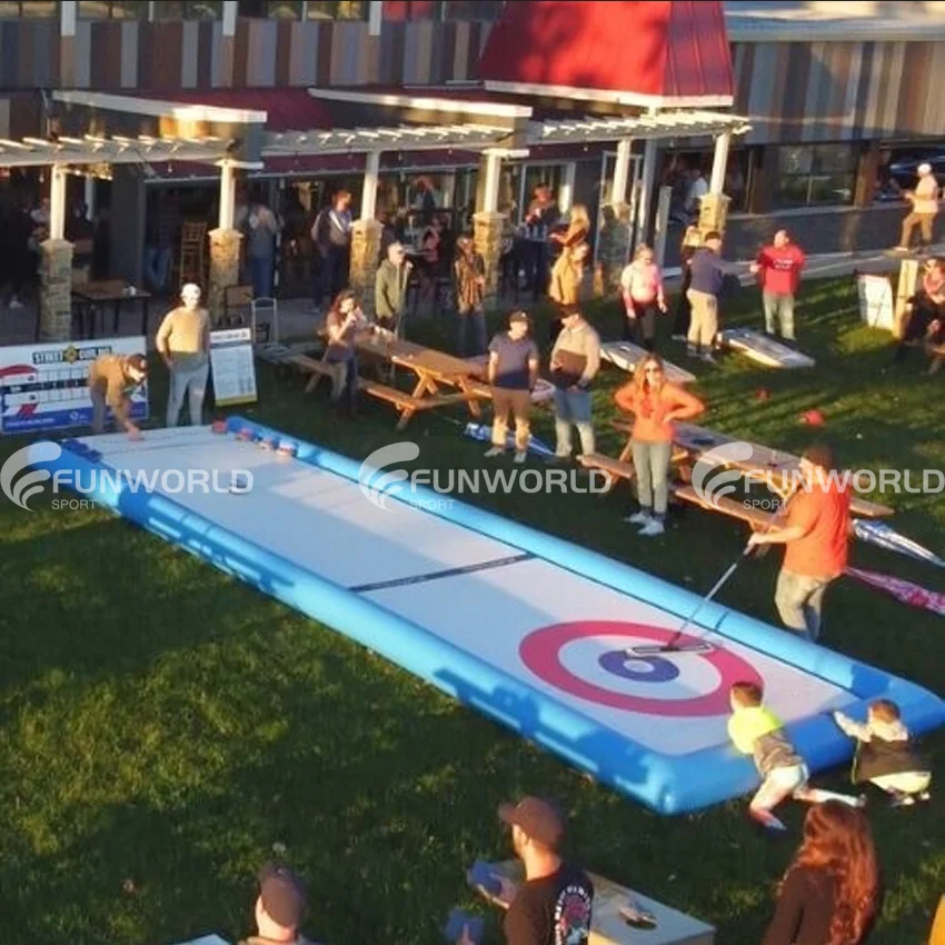 Outdoor Drop Stitch Ice Curling Rink Inflatable Hockey Rink Inflatable Street Curling For Curling Game