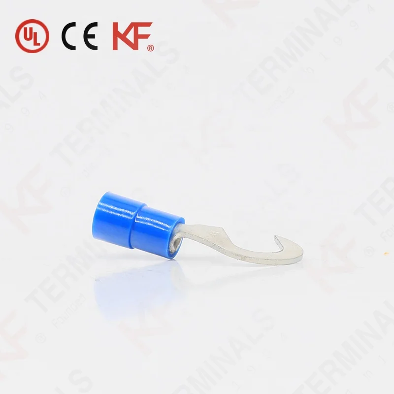 Tin Plated Single Crimp Copper Insulated Nylon Insulated Hook Terminals