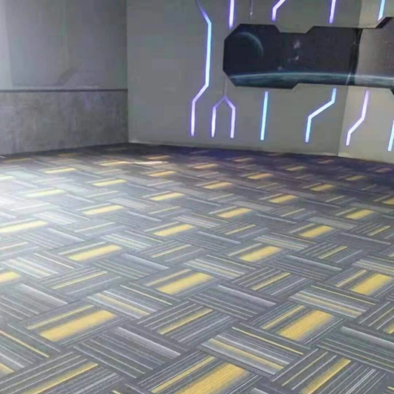 Manufacture Square Alfombra Heavy Traffic modern pattern Nylon Carpet Tiles Modular Office Commercial Carpet Tiles 50x50