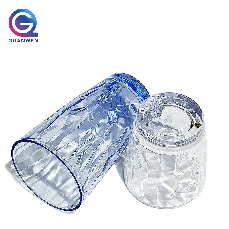Plastic Polycarbonate PC Custom LOGO Frosted Clear Unbreakable Beer Juice Drinks Tumbler Water Glass Tea Cup for Restaurant