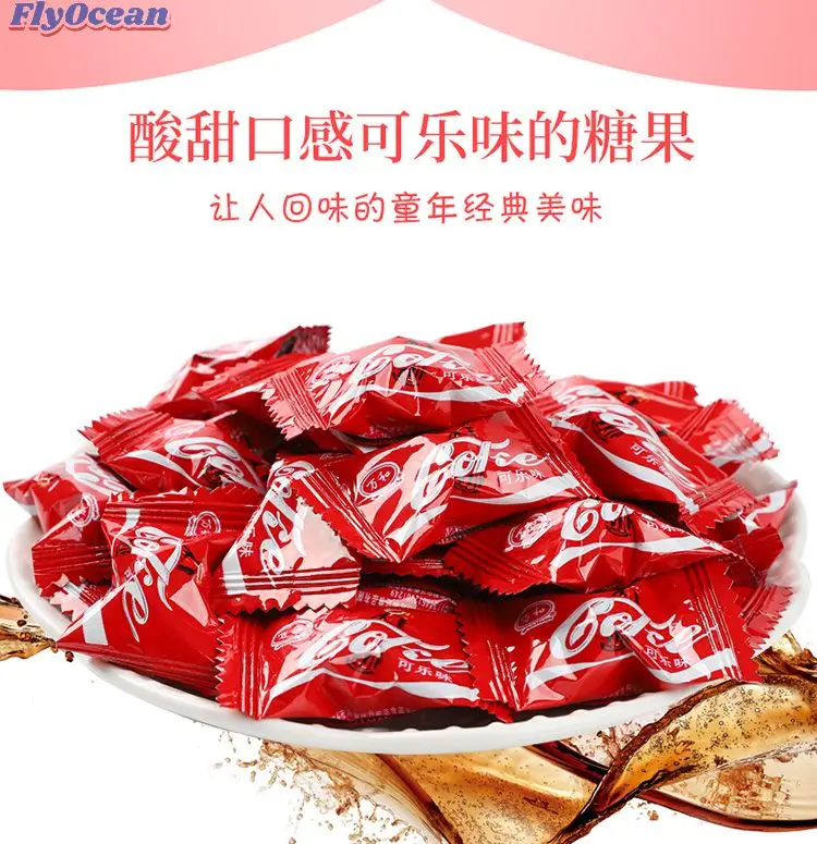 High Quality Wanhe Cola Flavored Soda Hard Candy Exotic Snacks for Kids in Bag Packaging
