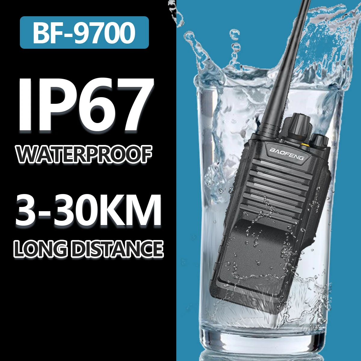 Портативный Baofeng водонепроницаемый иди и болтай Walkie Talkie Bf 9700 двухстороннее радио “иди