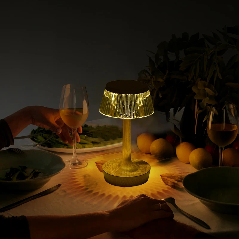 Fancy Decoration Smart Mushroom Plastic Wooden Touch Control Bedroom Dining LED Table Lamp