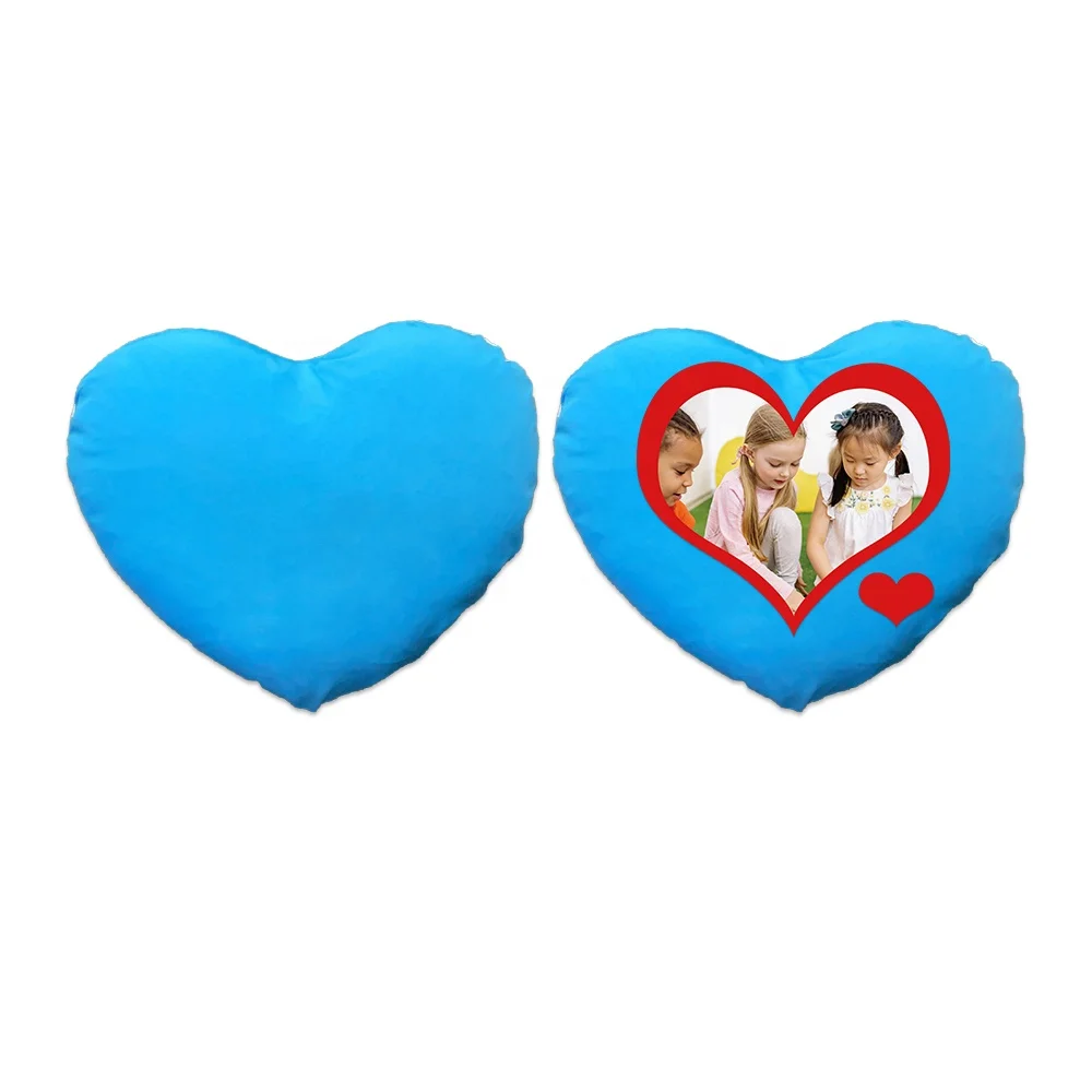 Prosub Sublimation Heart Pillows Peach Skin Velvet Throw Pillow Covers Sublimation Cushion Cover Blanks Heart Shaped Pillow Case