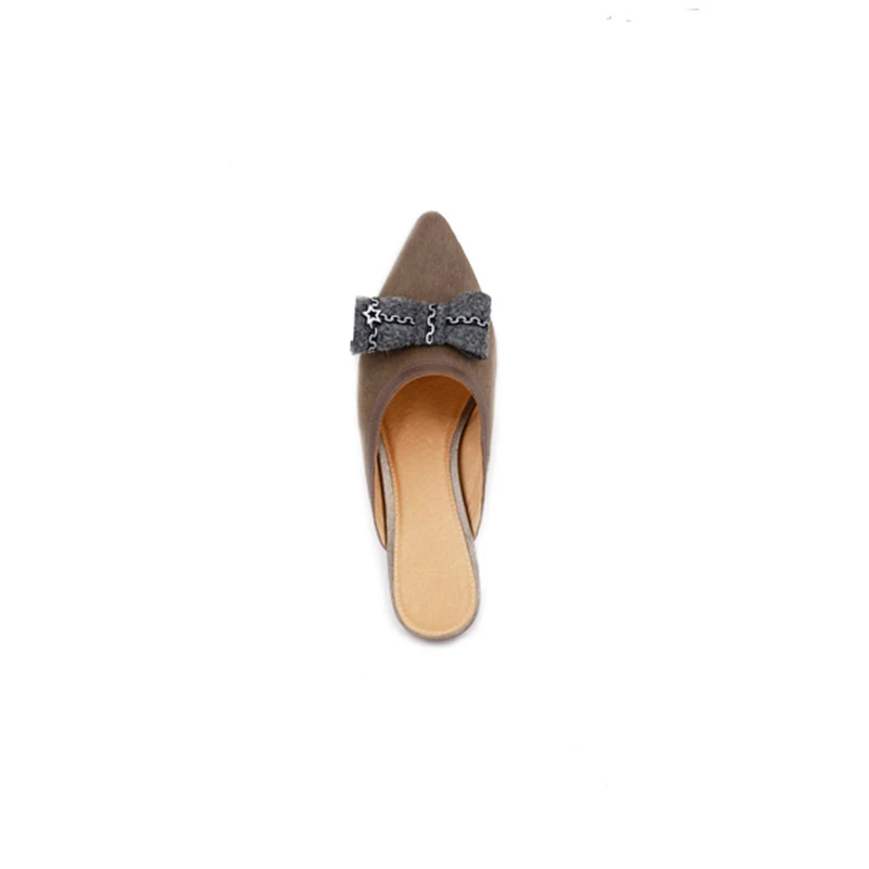 Guangzhou Custom Slides Slipper New Models Genuine Leather Ladies Flat Casual Slip On Women Shoes