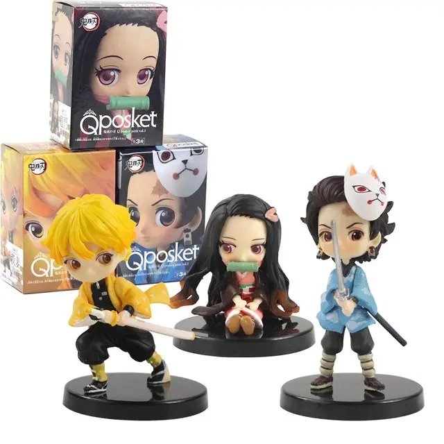 Набор фигур из аниме-Аниме от 8 до 10 см QPosket Demon Slayer Kimetsu no Yaiba Tanjirou Kamado nezuka Zenitsu Hashibira Inosuke