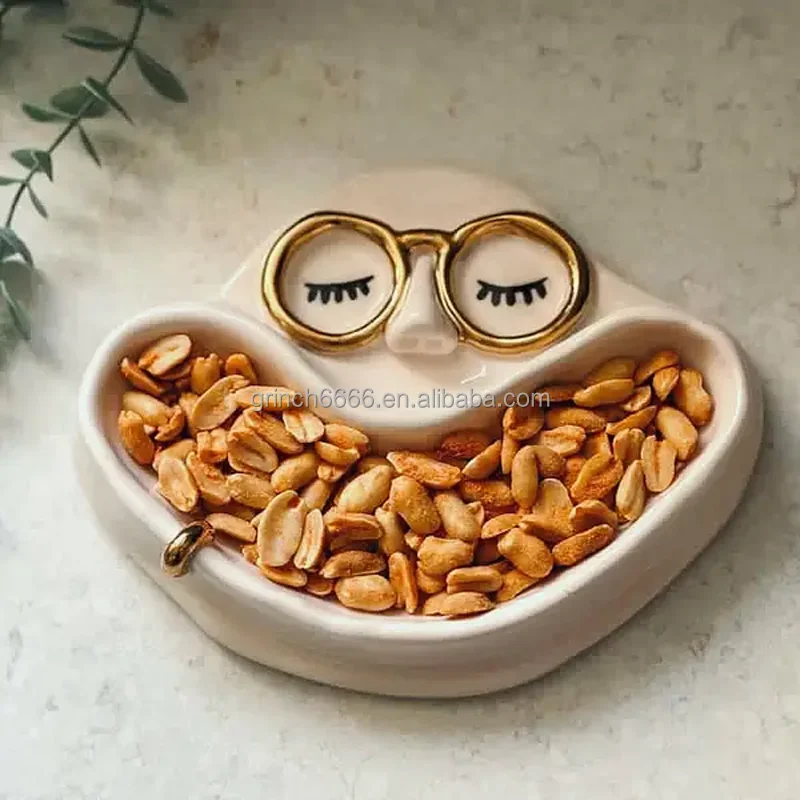 Ceramics ideas ceramics clay crafts pottery art face plate golden face Dishes Ceramic Dinner Plate
