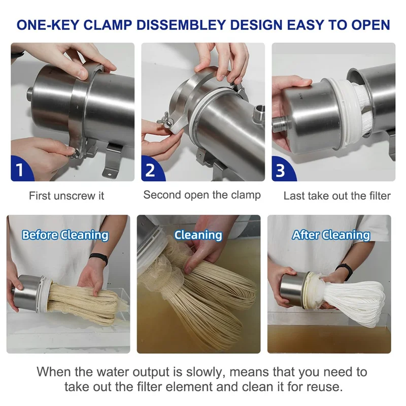 3000L/5000L/8000L Whole House 304 Stainless Steel Water Purifier Machine Washable PVDF Membrane Uf Water Filters filtro de agua