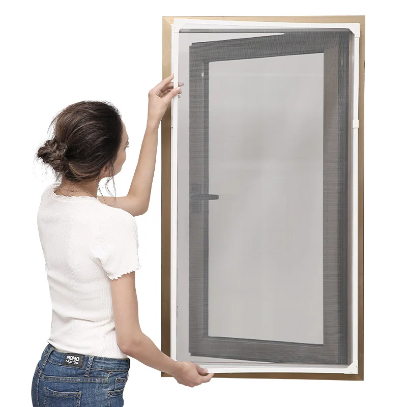 Popular patent adhesive screen with magnetic mosquito screen, magnetic curtain window screen