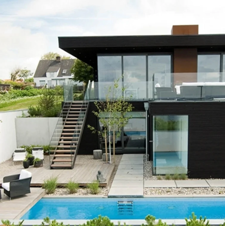 Outdoor metal fire escape staircase exterior prefab mild steel stair granite step exterior stairs