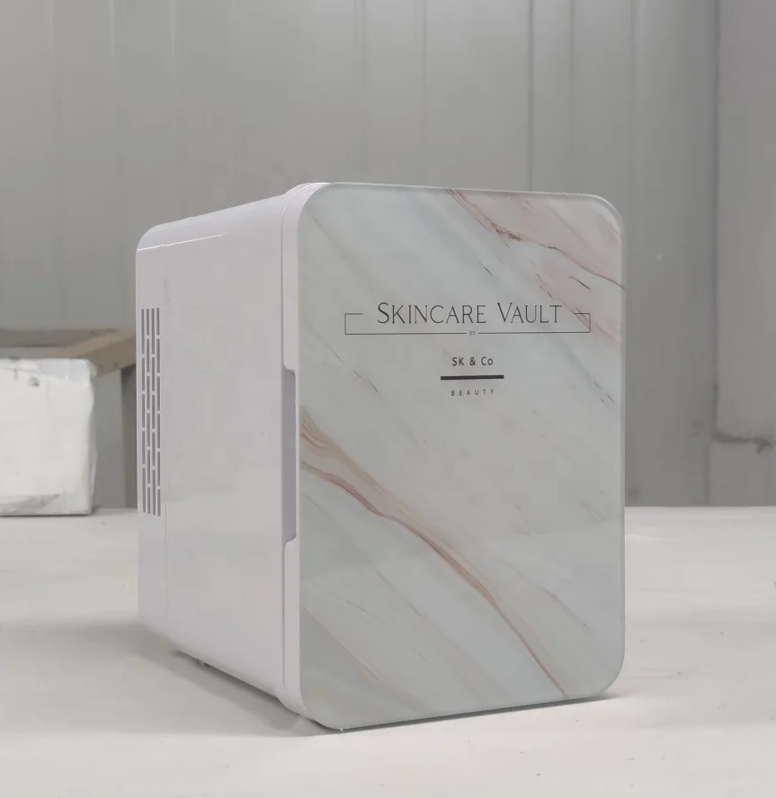 Car Fridge Mini Glass Door Beauty Office 4L 110V 220V 12V A8 Plastic Travel Pink Plastic Cooler Box SEMICONDUCTOR 2 Years CN;ZHE