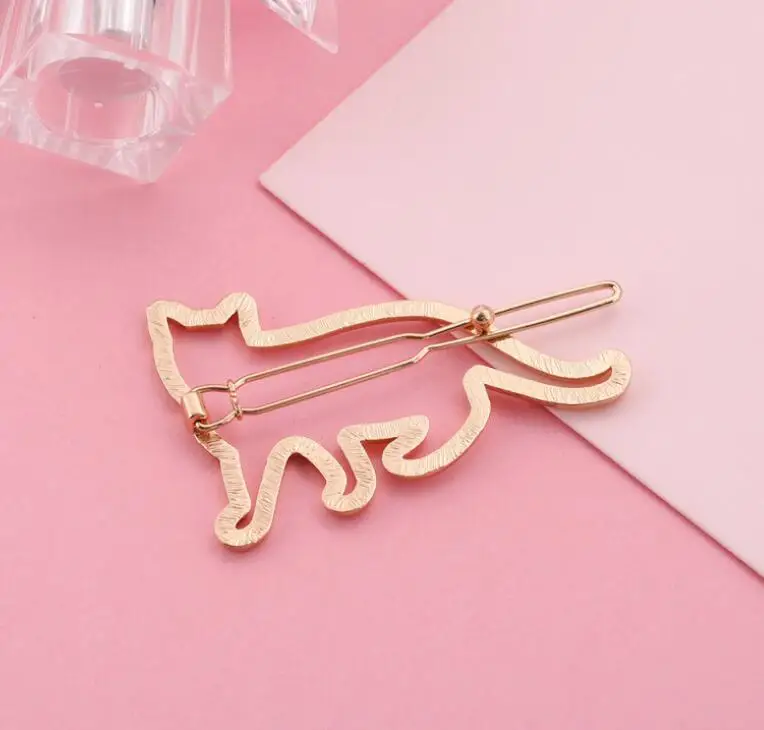 HC10006 Fashion Retro Gold Plated Hair Clips, Cat Barrette Hairpins, Korean Hairpins Alloy Hair Clips Sets For Girls
