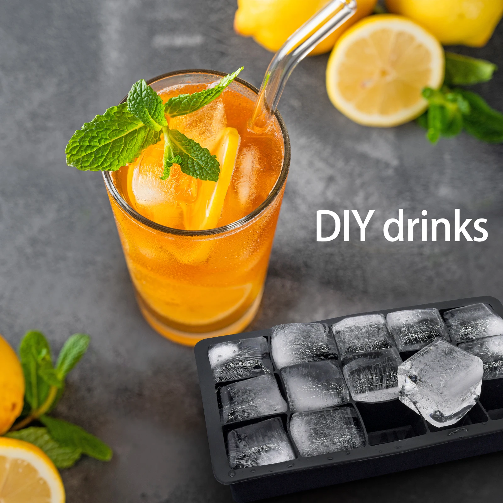 Custom Frozen Cooler Home DIY Reusable Easy Release Maker 15 Cavity Durable Food Ice Cube Tray Mold Silicone
