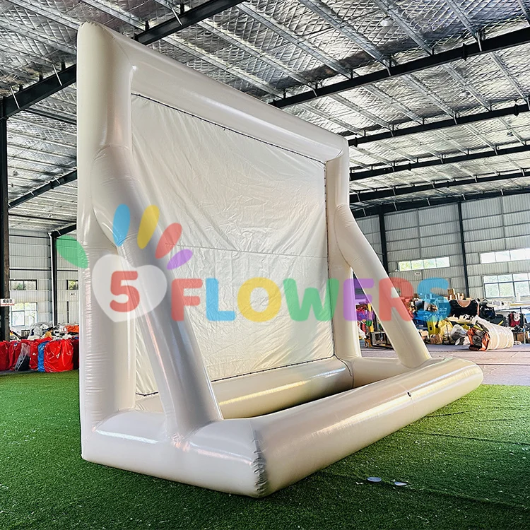 High quality white inflatable movie screen for party cinema equipment commercial PVC customized size theater screen outdoor