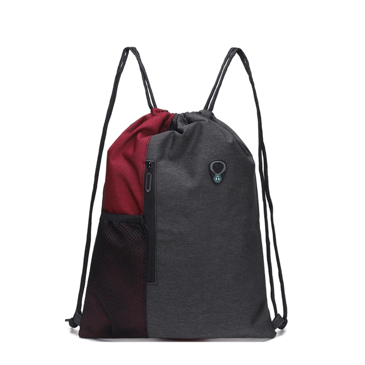Unisex High Quality Gym Bag With Headphone Jack Waterproof Foldable Drawstring Backpack