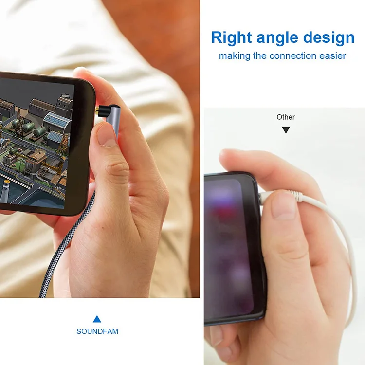 Hot Selling Nylon Jack Aux Cable 3.5mm to 3.5mm Audio Cable Male to Male female Gold Plug Car Aux Cord