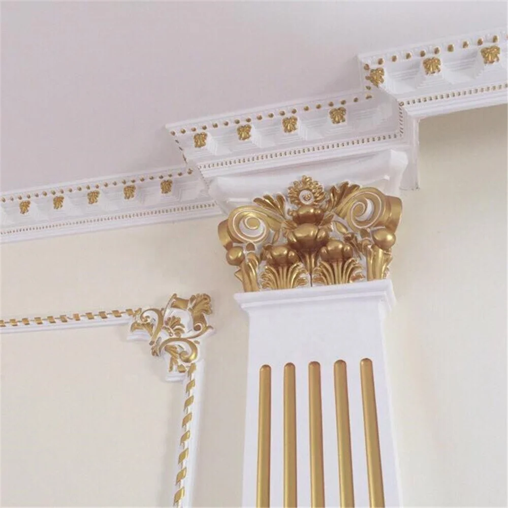 white architectural PU plastic polyurethane decorative crown corner ceiling foam moulding cornice