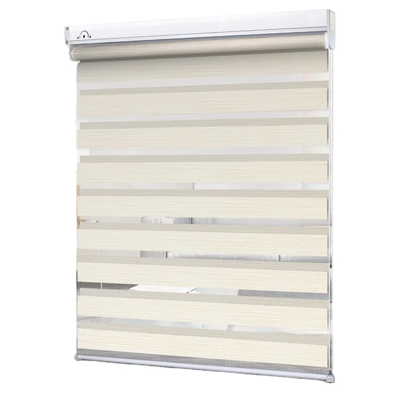 Smart dual roller motor blinds blackout day night window blinds shade electric motorized zebra blinds
