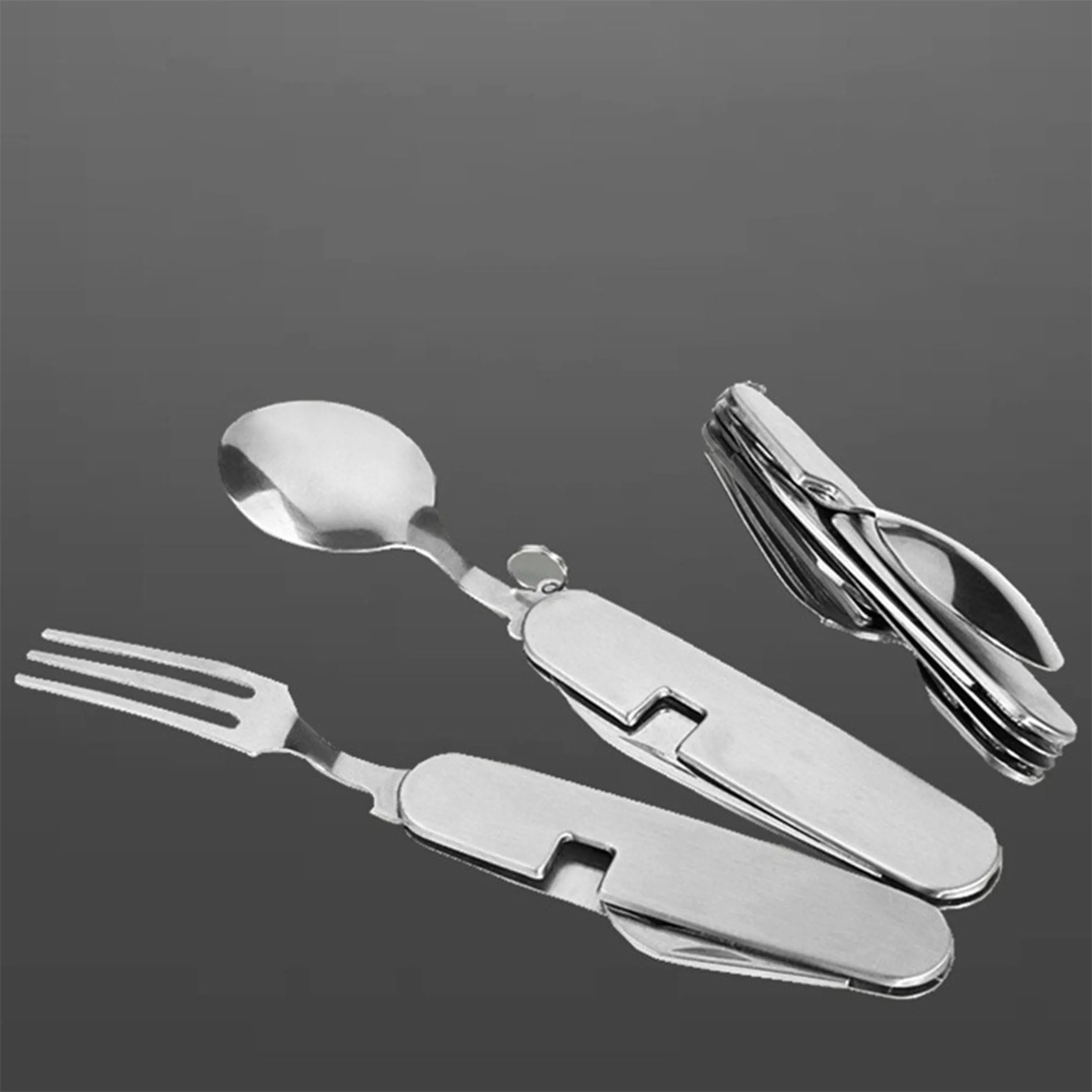 Supplier Camping Tools Folding Fork Spoon Set,403 Stainless Steel Fork And Spoon Spoons Forks Knives Set/
