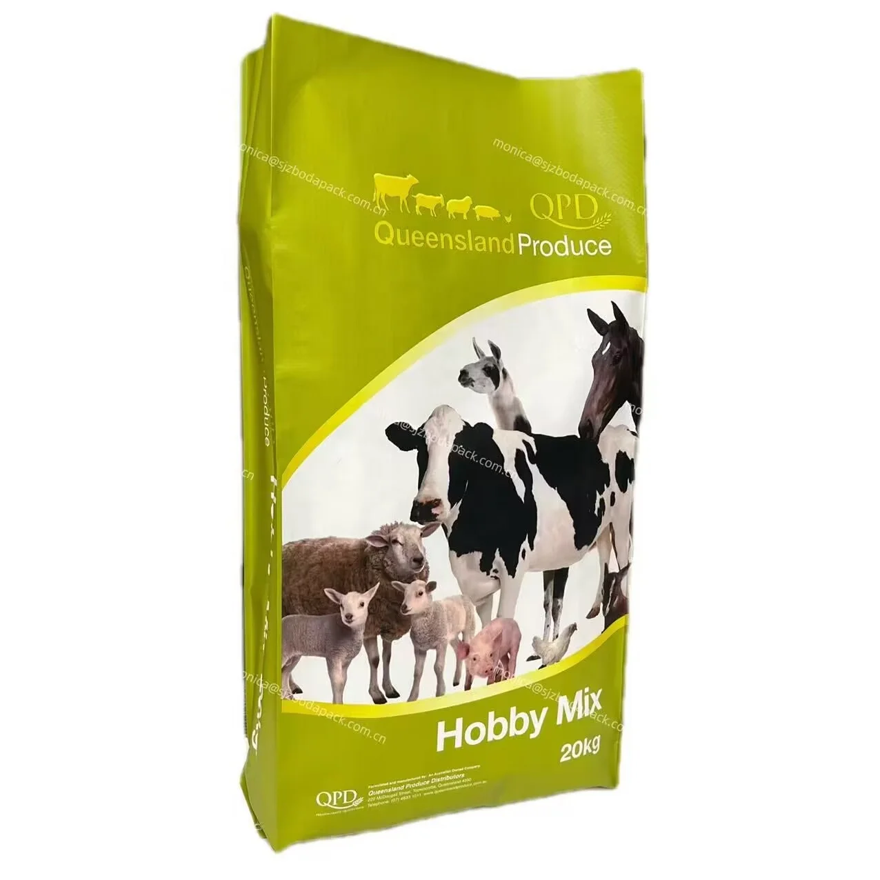 Waterproof Empty Animal Feed Bags 20kg 25kg 40kg BOPP Laminated pp Woven Plastic Bag Sacks