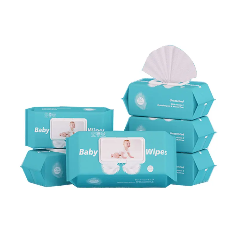 Quick Delivery Low MOQ 80 Count Baby Wipes Unscented With Soothing Aloe & Vitamin E