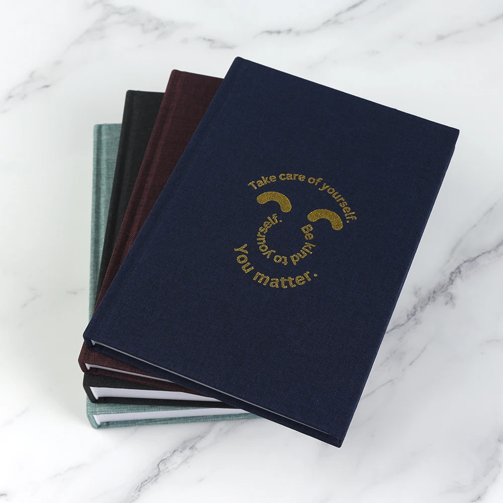 China Custom Hardcover Linen Fabric Cover Planner A5 Notebook With Logo Custom Notebook