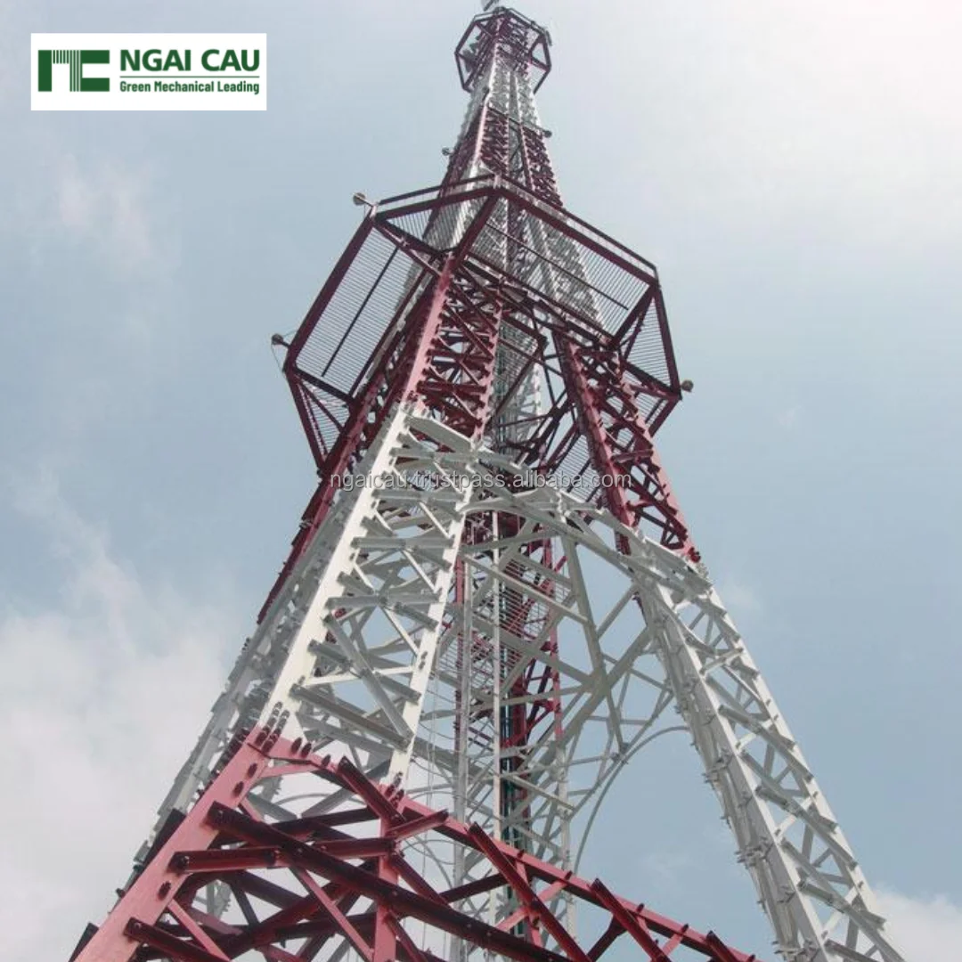 Telecom Tower/ Base Transceiver Station By Anti-Corrosion Steel With Triangle Structure For Purpose Of Mobile Transceivers