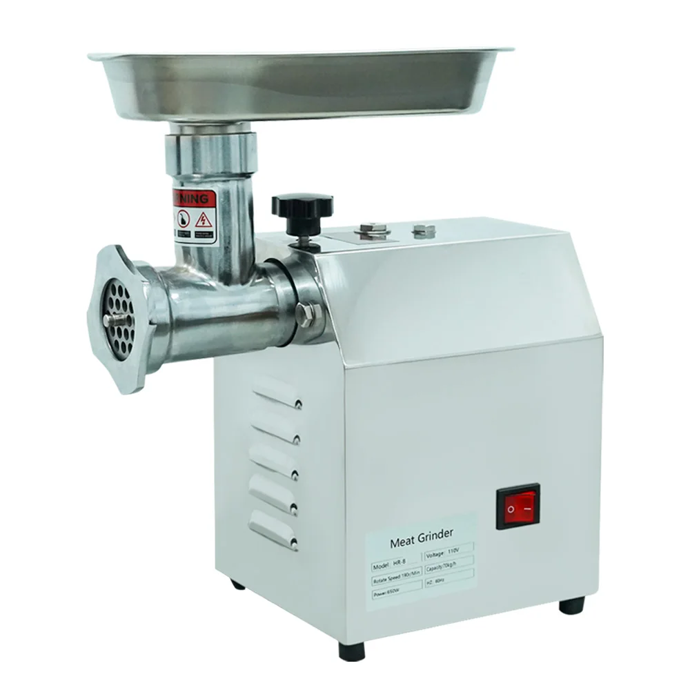 TC8-2 Electric Meat Grinder 650w Heavy Duty S.steel Meat Mincer Machine, Sausage Stuffer Tubes Kubbe Attachments