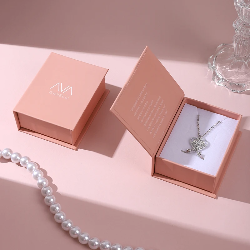 A1 Hot Selling New Product Pendant Box Book Shaped Paper Jewelry Box Engagement Proposal Ring Necklace Jewelry Boxes