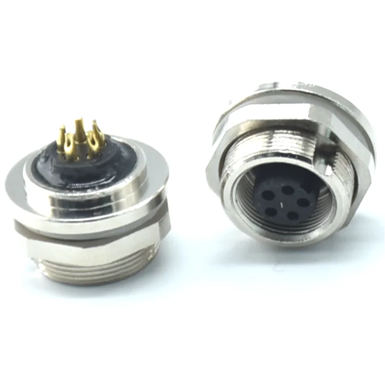 Industrial parts 5 pin female waterproof socket m9 aviation circular connector