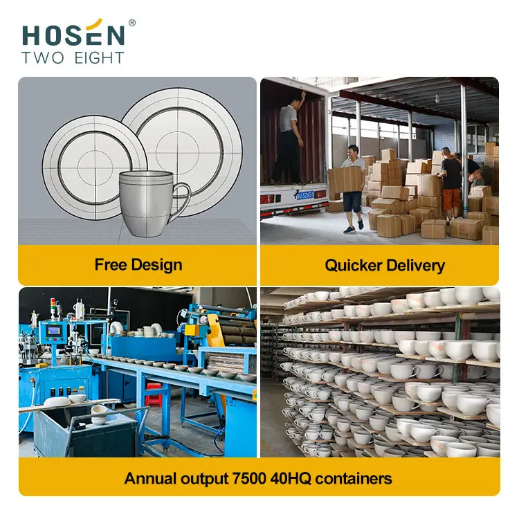 Horeca Party Dinner Set Wholesale Classics OEM/ODM Square Ceramic Plates Set Coffee Cups China  Fine Porcelain Tableware Mugs