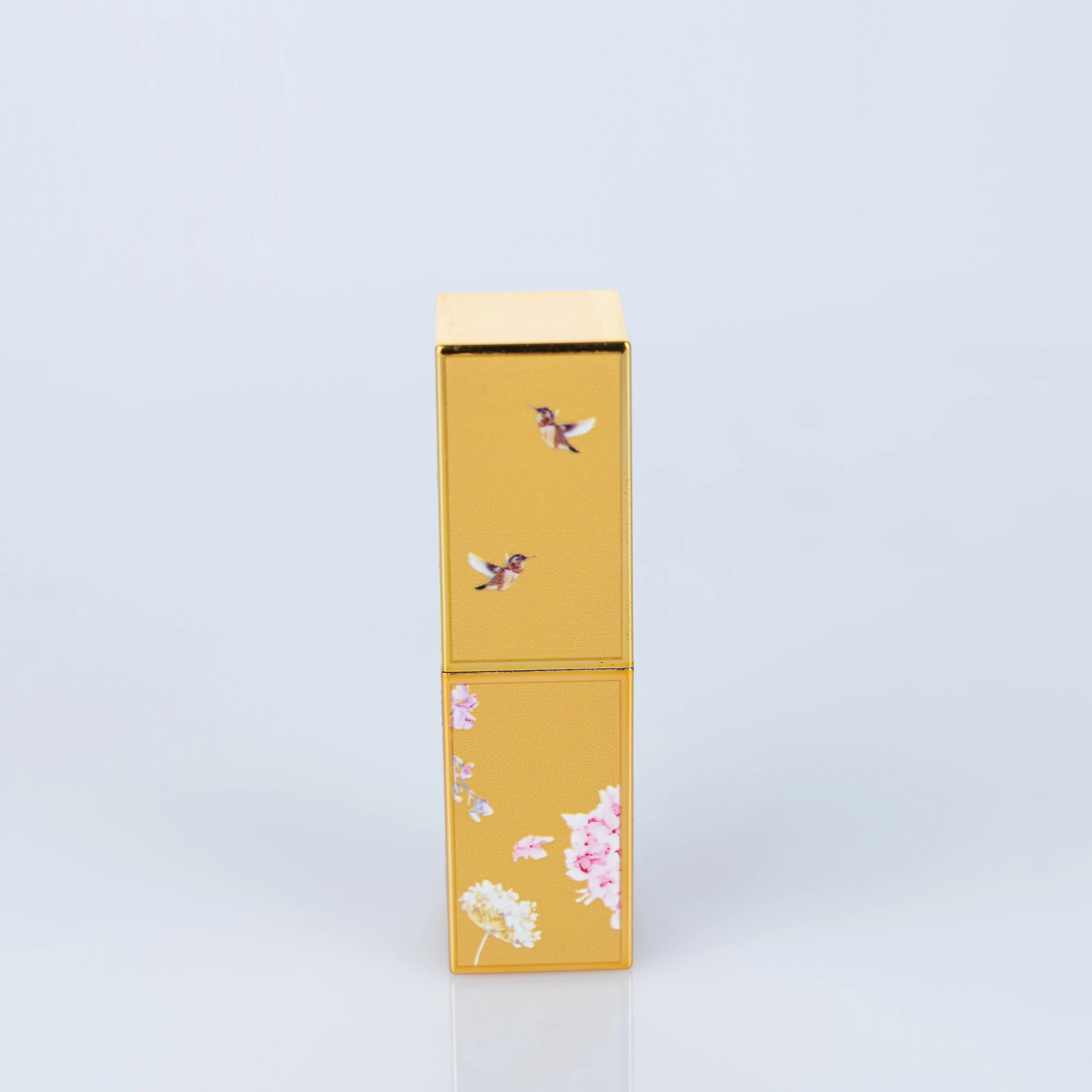 3.5g Yellow Luxury Lipstick Packaging Colored Cosmetic Container Aluminum empty lipstick tube Square Aluminum Tube