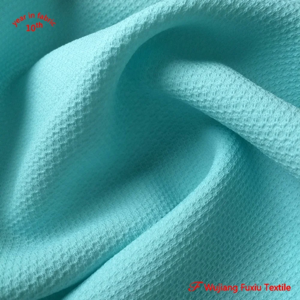 stretch yarn 100 polyester jacquard honeycomb fabric for lady wear