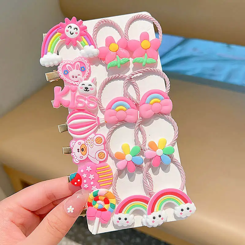 Cute Cartoon Silicone Hair Accessories Children Soft Duckbill Clip Princess Hairband Baby Safety Color Beauty Personal Care