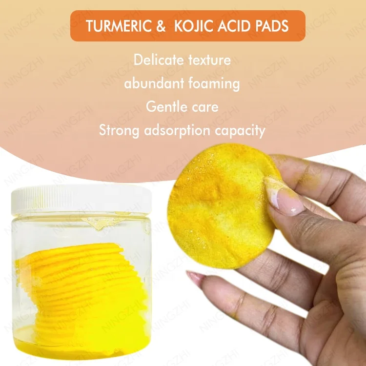 Custom logo hot selling even skin tone remove scar and stretch marks vitamin kojic acid turmeric pads