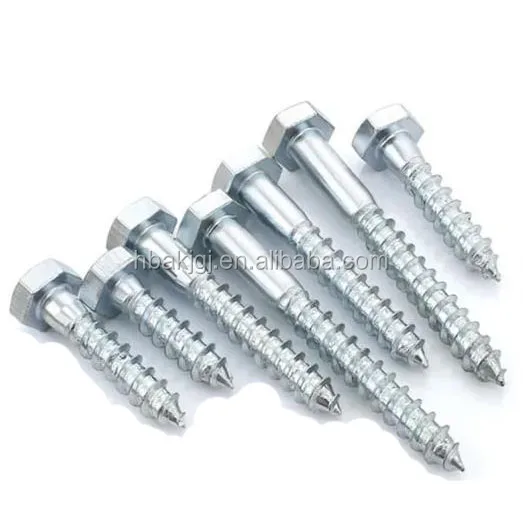  High Strength din 571 hex screw fasteners M6-M24 carbon steel for wooden